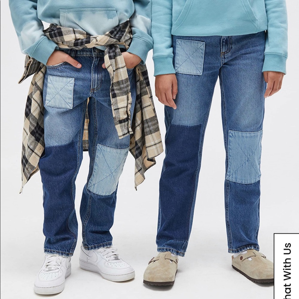 Pacsun Kids patched straight leg jeans